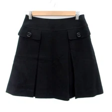 MK Michelle Clan MICHEL KLEIN Box Pleated Skirt Mini Length 38 M Black HO16 Used