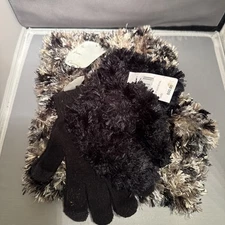 Holiday Gift Set 3 Piece Set Scarf Muffler/Headband & Ez Tap Gloves Black 