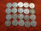 90% Silver Coin Lot of 20 Worn Standing Liberty Quarters $5.00 Face Value Silver
