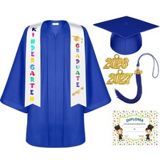 Matte Kindergarten Graduation Gown Cap Tassel Set with 2026/2027 Charm Stole ...