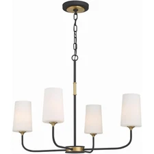 Crystorama NIL-70014-BF-MG Niles Chandelier Black Forged and Modern Gold
