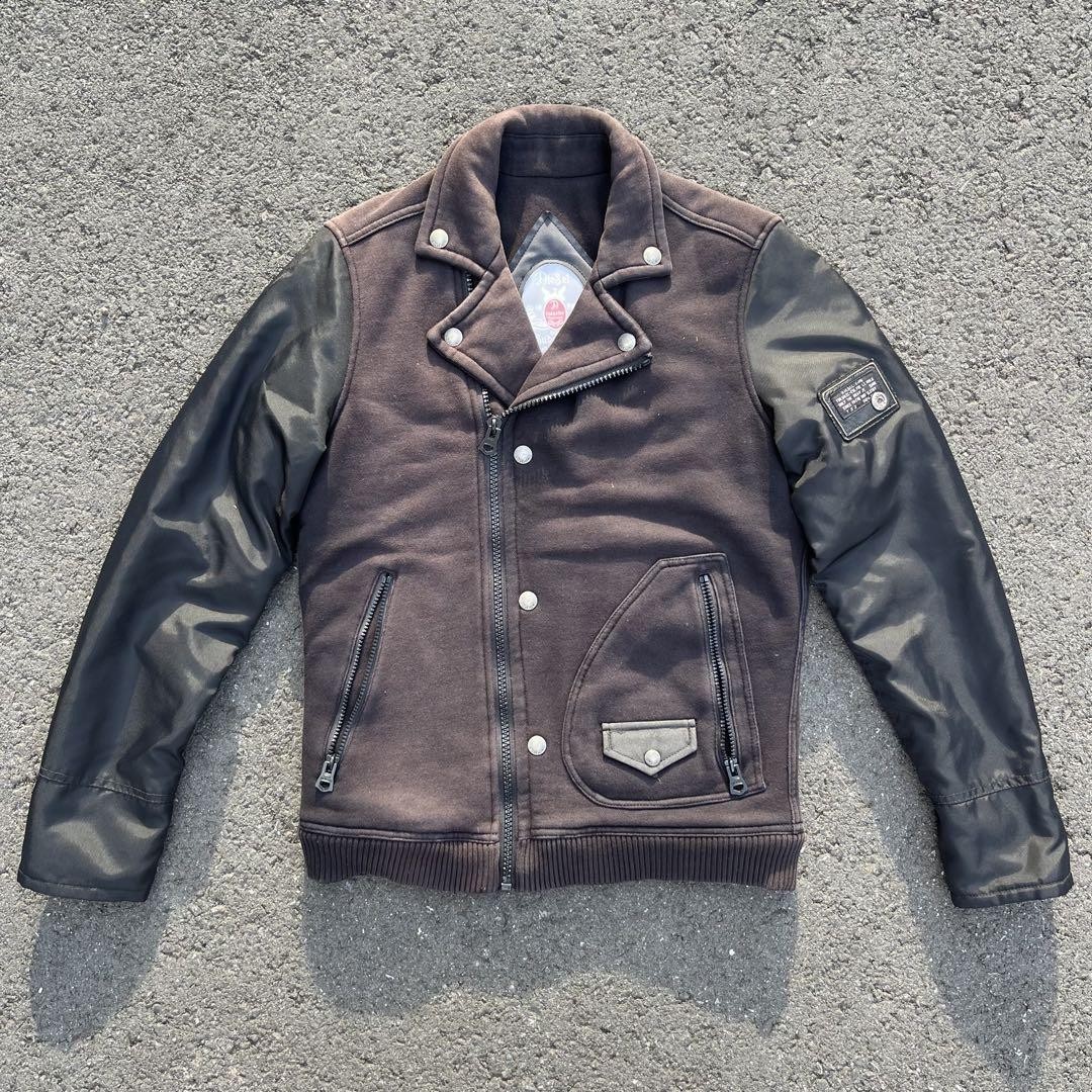 Diesel Men M 00S Riders Jacket Fade Double Nylon Cotton Luxury