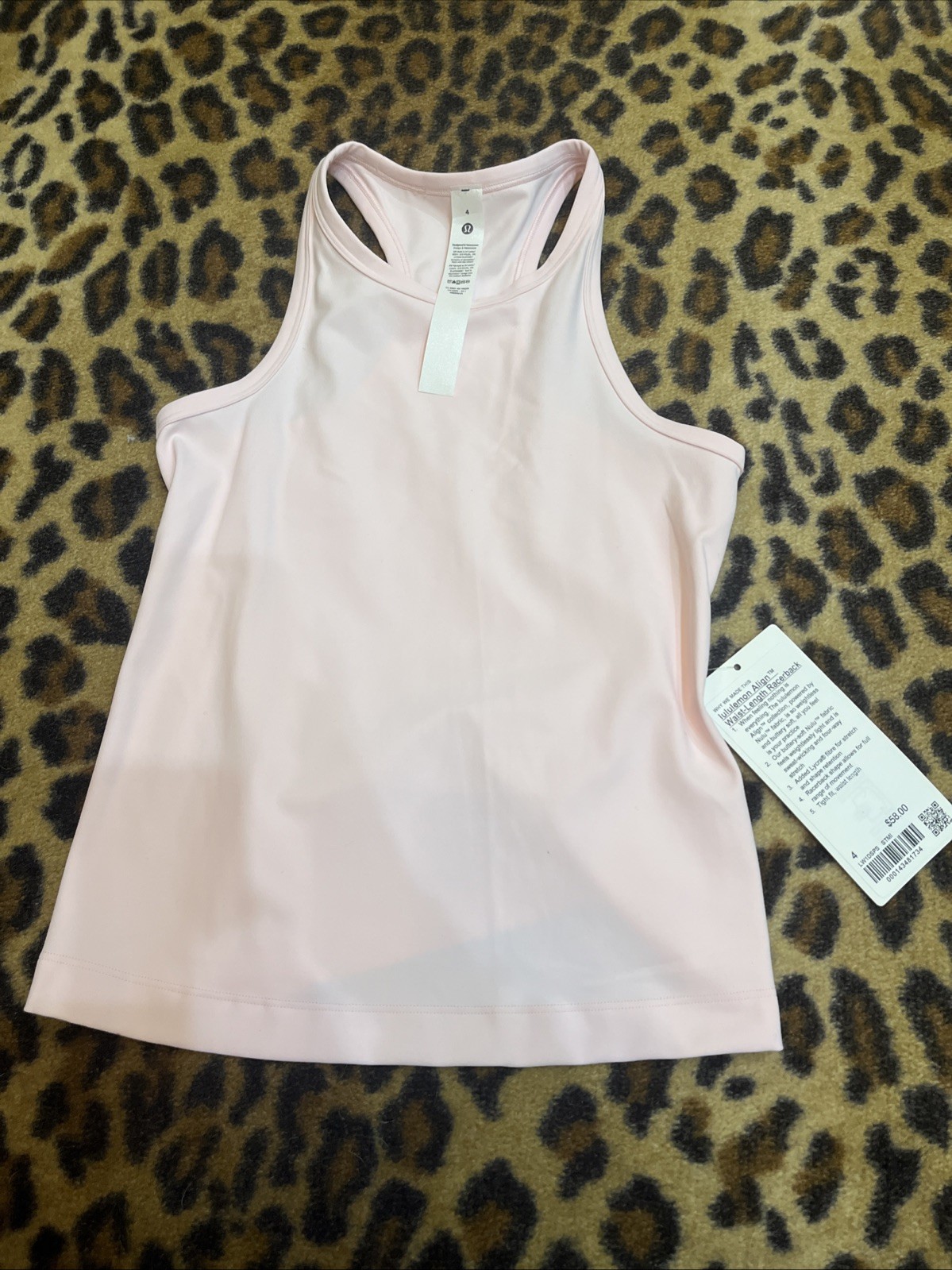 NWT *RARE* Lululemon Strawberry Milkshake Align Waist Length Tank, Size 4 image 7