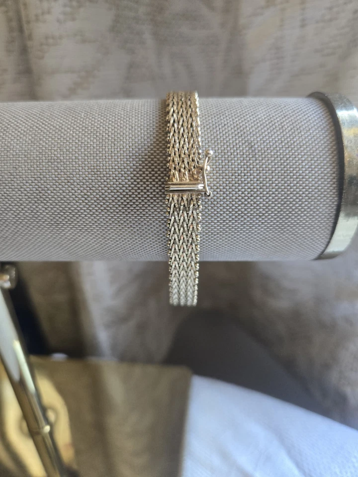 Pulsera de cadena veronesa chapada en oro de 18 quilates Foto 3 de 4