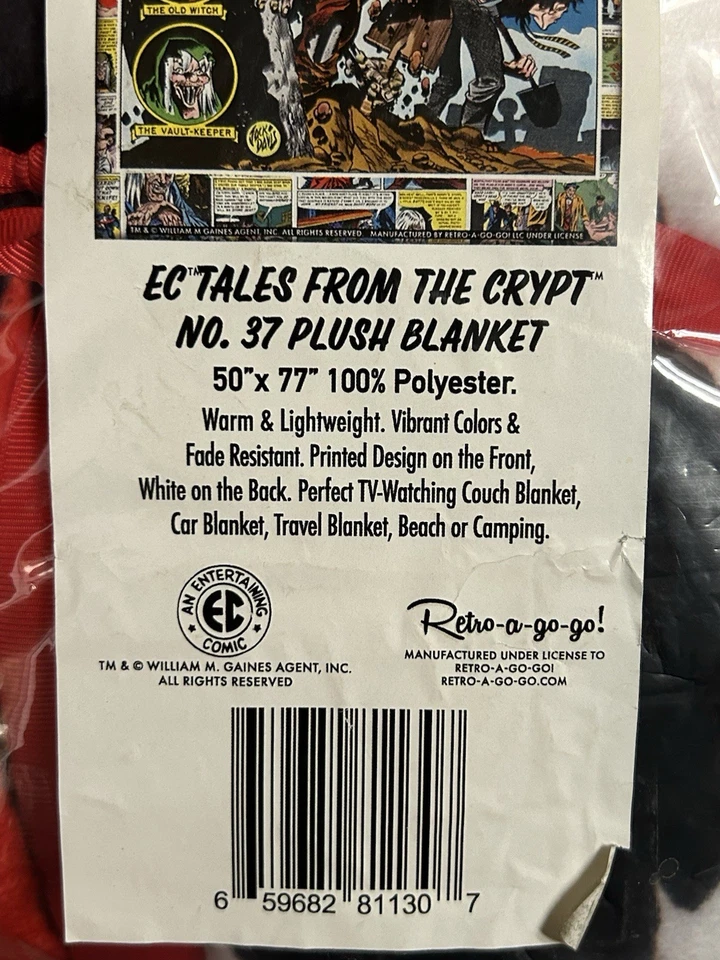 Manta de peluche retro oficial EC Comics 50x77 a Go-go Tales From The Crypt Foto 3 de 4