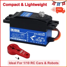 INJS022 22KG Low Profile Digital Servo and 25T Servo Arm for 1/10 RC Car Robot