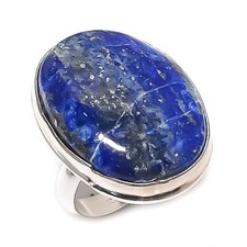Lapis Lazuli Gemstone 925 Sterling Silver Jewelry Ring Size 7 Q541