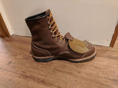 Vintage Red Wing Work Boots 4488 Men's 12 D Brown Leather Met Guard Steel Toe
