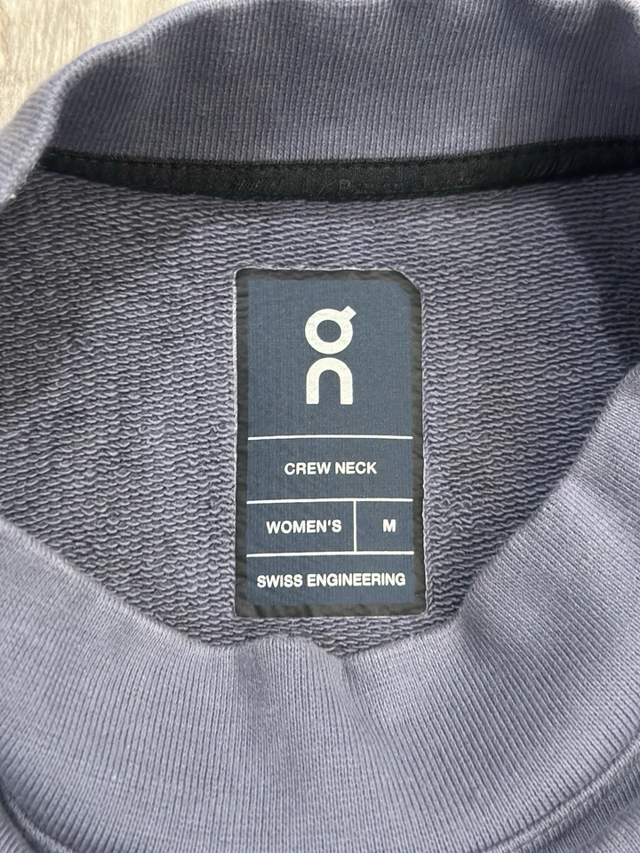 ON CLOUD Sudadera Cuello Redondo Azul Mediana Cremallera Laterales Recortada Athleisure U731 Foto 4 de 4