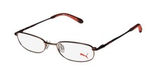 NEW PUMA 15354 YOCTO EYEGLASS FRAME BROWN METAL UNISEX BR 50-18-140 FULL-RIM