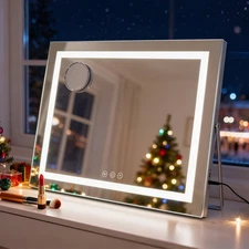 Vanity Mirror with lights,23"*18" Makeup Mirror,Led Mirror For Desk,3 Color