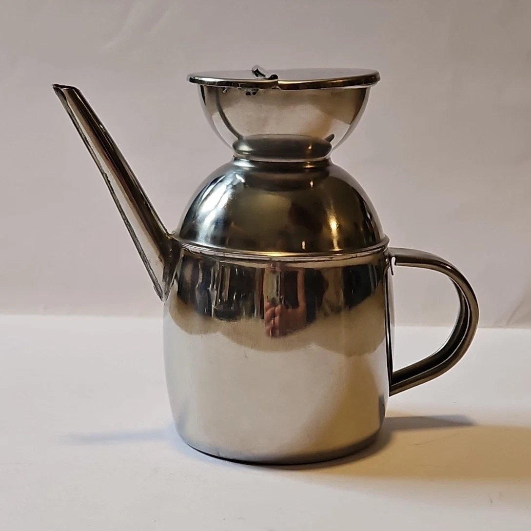 Vintage IPAC Italy Inox 18/10 Stainless Steel Olive Oil Dispenser Cruet Oliera
Opens in a new window