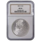1881 S Morgan Dollar MS 66 NGC Silver Uncirculated $1 Coin SKU:CPC9899