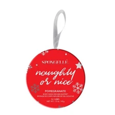 Spongelle Holiday Ornament Infused Bath Sponge - Pomegranate 5+ Washes