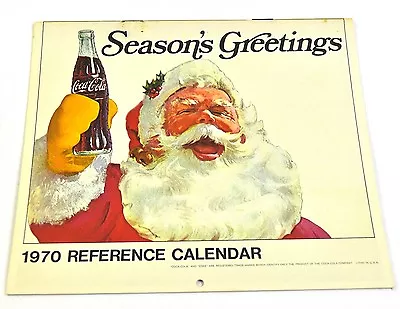Schöner alter Coca-Cola Kalender 1970 USA Coke Calendar Santa