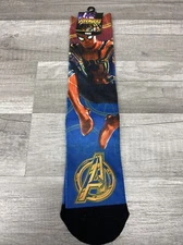 BIOWORLD MARVEL SPIDERMAN CREW SOCKS 1 PAIR SIZE 10-13 SHOE SIZE 8-12 BRAND NEW