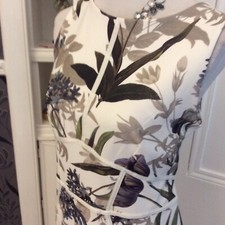 Next Floral Wiggle Tapework Design Dress Size 16 Pristine