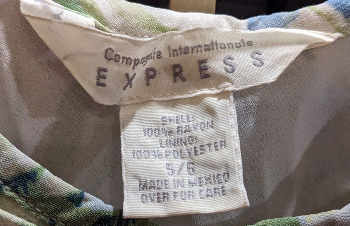 Vintage Y2K EXPRESS Compagnie Internationale Dress Fairy Floral Rayon - 5/6 View 3