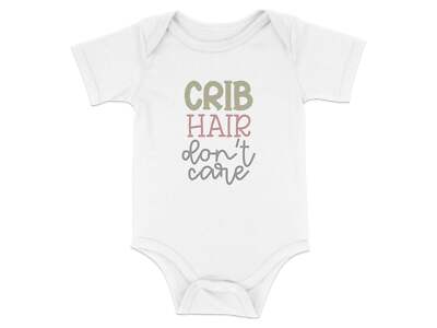 Baby Newborn Gift Crib Hair Don't Care Graphic Bodysuits
