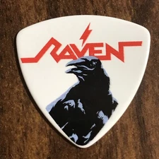 Raven John Gallagher Tour Guitar Pick Wiped Out Glossy White