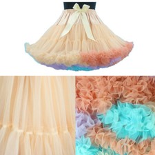 Femme Fille Lolita Jupe Tutu Arc-en-Ciel Jupon Crinoline Jupon Cosplay Hippie