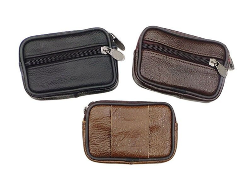 Small Leather Unisex Purse Belt Pouch Coin Purse Travel Wallet Purse Pouch - Picture 2 of 5