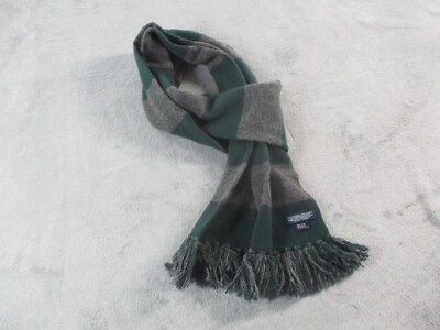 Polo Ralph Lauren Scarf Green Gray Striped Lambswool Cashmere