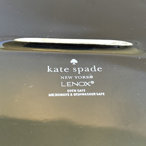Kate Spade Lenox Don't Mind If I Do Black and White Ceramic Baking Dish Bowl - Picture 8 of 9