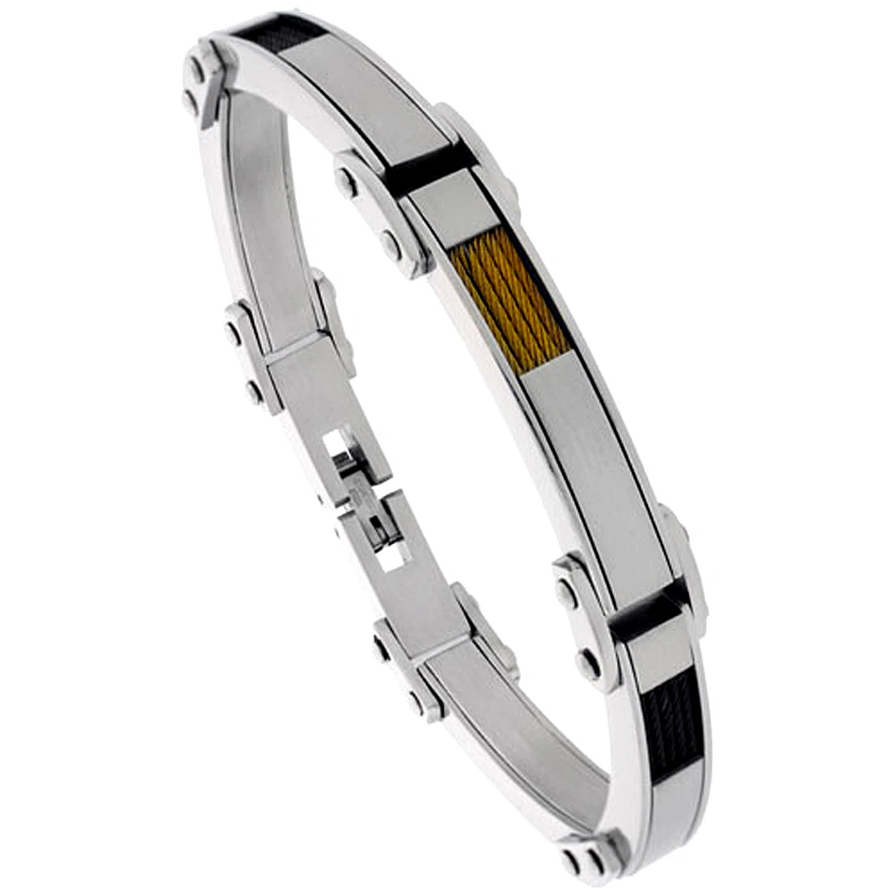 Two tone outlet cable bracelet