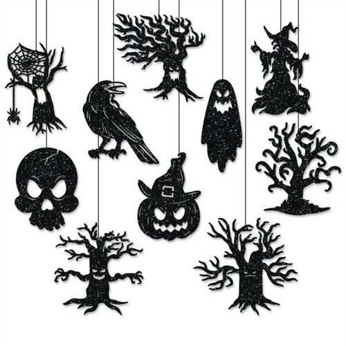 Halloween Hanging Decor Ceiling Evil Tree Ghost Witches Party Black Ornament UK - Picture 6 of 6