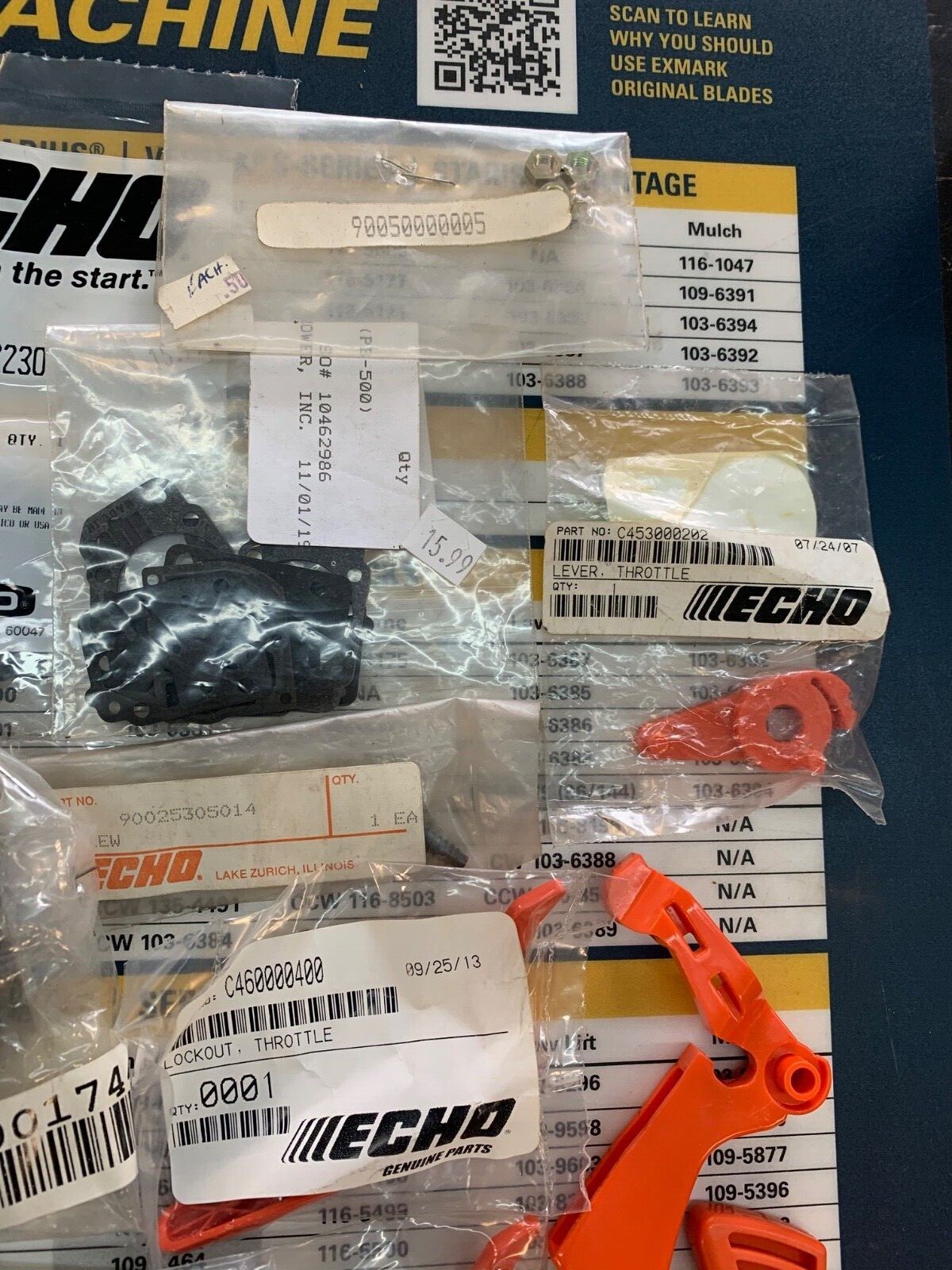 Big Dealer Echo Parts Lot, 38 pieces plus gaskets, Weed Eater, Trimmer