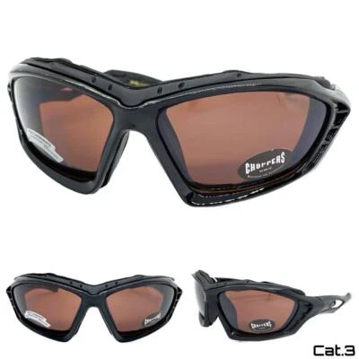 Motorrad Biker Reiten Fahren Gepolstert Schutz Sonnenbrille Brille Braune Gläser - Bild 1 von 4