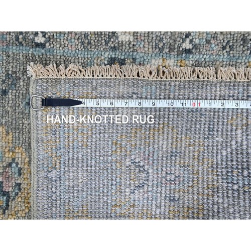 2'5"x8'6" Gray Oushak Design Hand Knotted All Wool Runner Oriental Rug R10246 - Picture 8 of 8