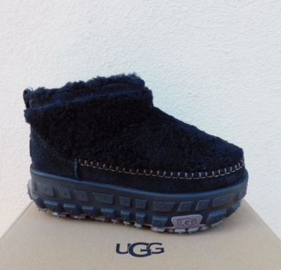UGG BLACK VENTURE DAZE ULTRA MINI COZY PLATFORM BOOTS, WOMEN US 4