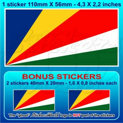 SEYCHELLES Seychellois Republik der Seychellen Flagge 110mm Aufkleber x1+2 BONUS