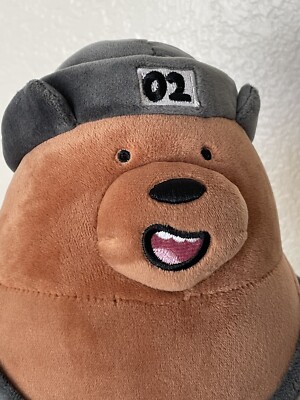 Miniso We Bare Bears Grizzly Bear Plush With Hat | eBay