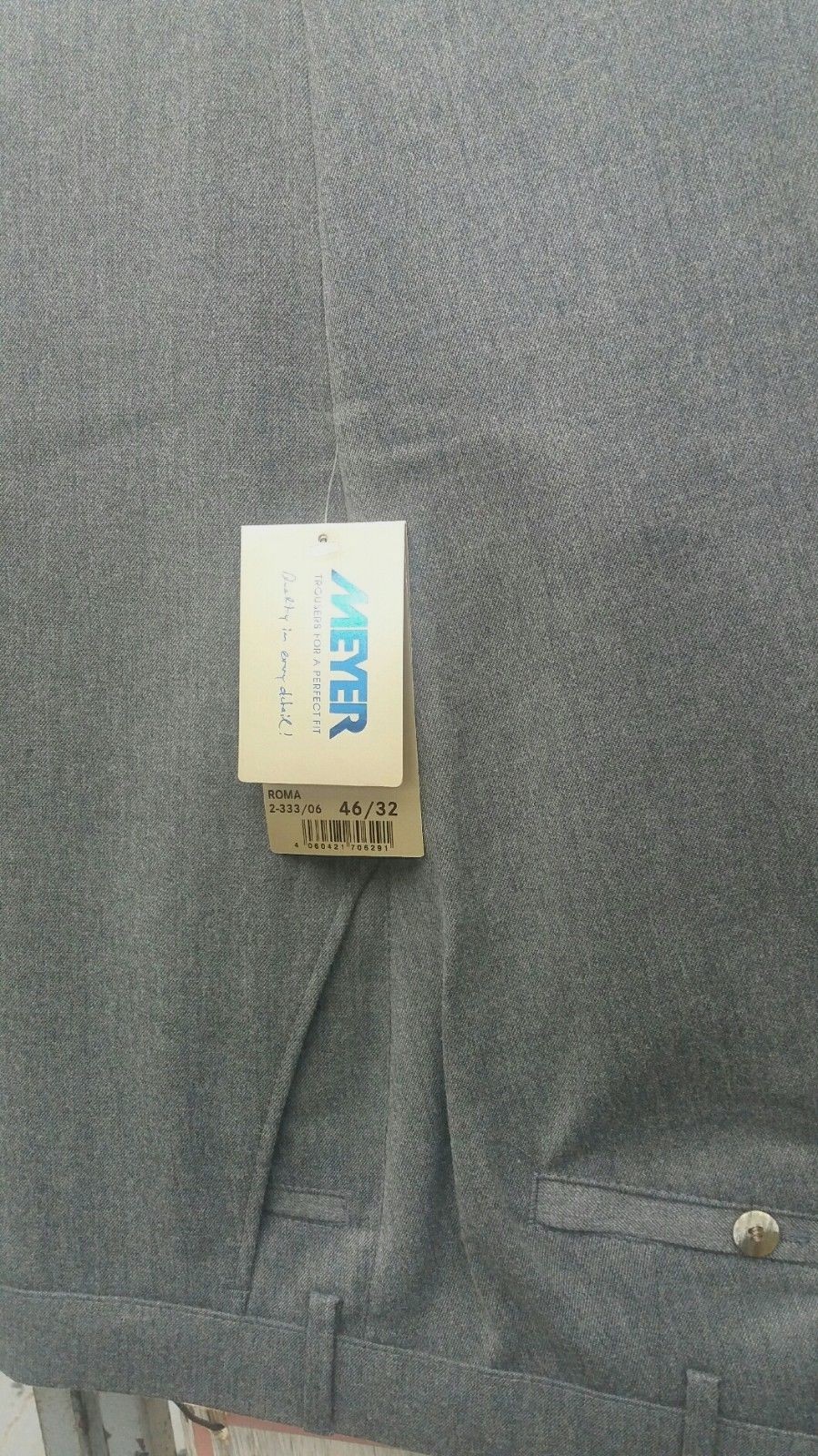 PANTALÓN MEYER ROMA SMART MEZCLA LANA GRIS 42"44"46"48"50"52"
