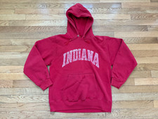 Vintage Champion Indiana Hoosiers Made In USA Red Sweatshirt Hoodie Sz L Mens