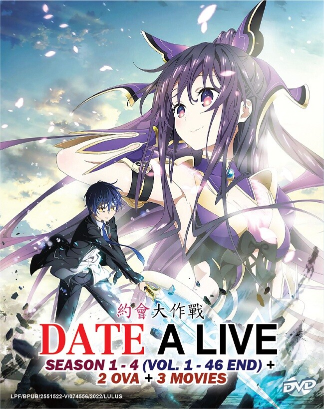 DVD Anime Date A Live Season 1+2+3+4 (1-46 End) + 2 OVA +3 Movies