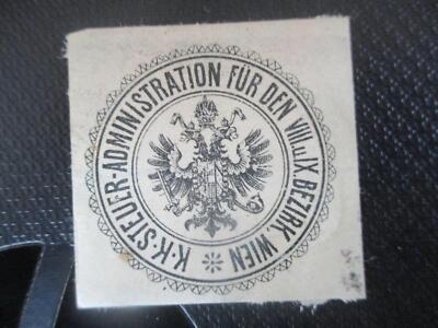 (3273) Siegelmarke - K.K. Steuer-Admin. für VIII, u. IX. Bezirk Wien