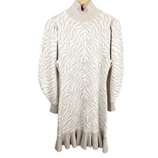 Ulla Johnson Joni Zebra Merino Wool Soft Knit Sweater Dress Size Small