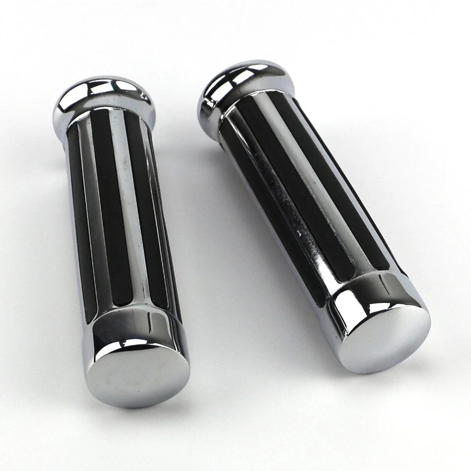 Empuñaduras de manillar cromadas de 1" para Harley Softail Dyna Glide Fat Boy Bad Boy Foto 4 de 4