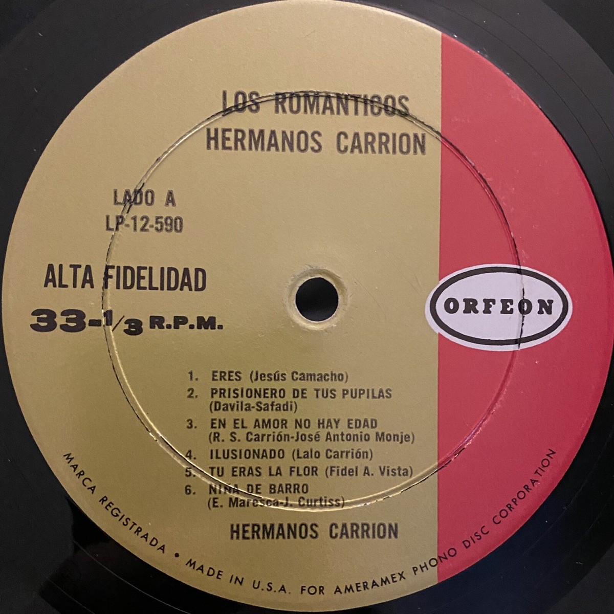 LOS ROMANTICOS HERMANOS CARRION LP LATIN VINYL RECORD ORFEON VG+