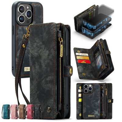 CaseMe Detachable Magnetic Phone Case Leather Wallet Cover for iPhone/Samsung