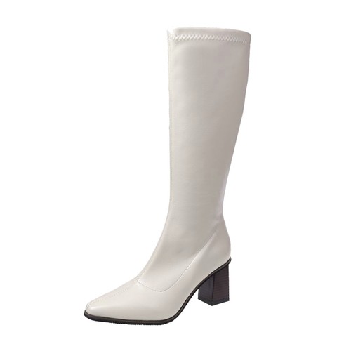 Wide Calf Thigh High Boots with Heel 