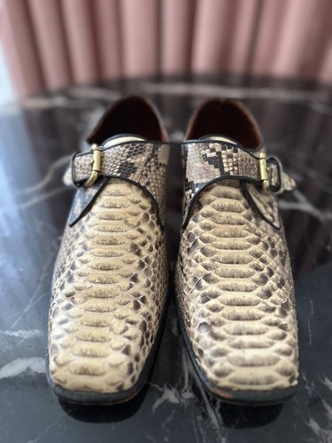 J.M. Weston Python Snake Skin Leather Buckle Shoes Size 42 Made In France - Picture 17 of 23