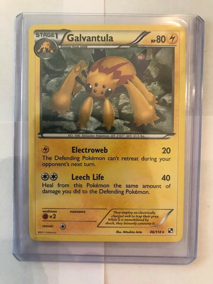 Pokemon Card - Galvantula 46/114 - Black & White - Near Mint (HQ scan inside)