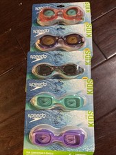 NEW SPEEDO KIDS GOGGLES LOT OF 5- Ages 3-6 Purples/Aqua/Orange/Multi