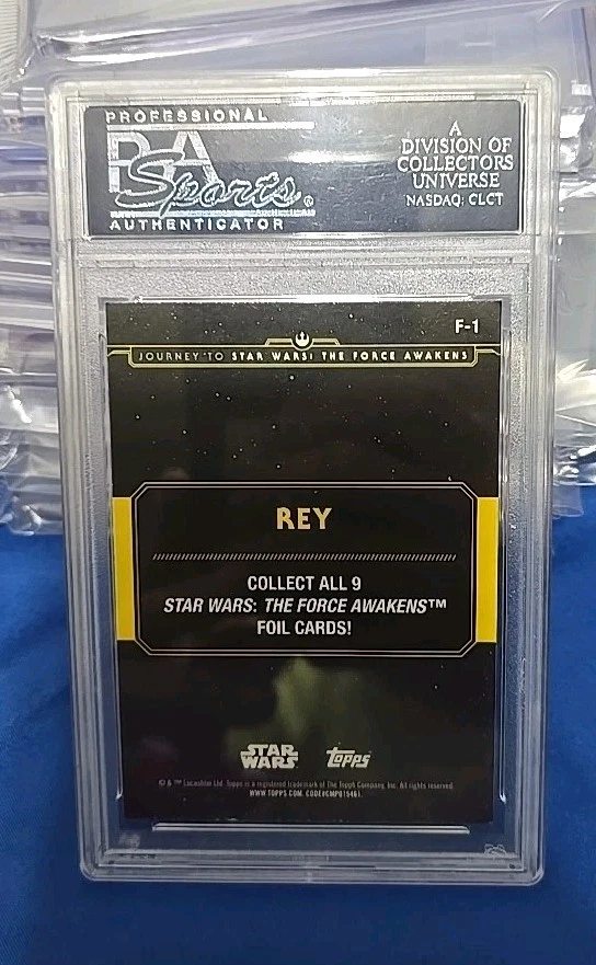Star Wars 15' Rey Daisy Ridley AUTO PSA GEMA MT 10 Viaje al Despertar de la Fuerza Foto 3 de 3