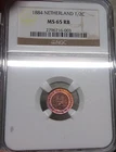 1884 Netherlands 1/2 Cent — photo from another recent sale